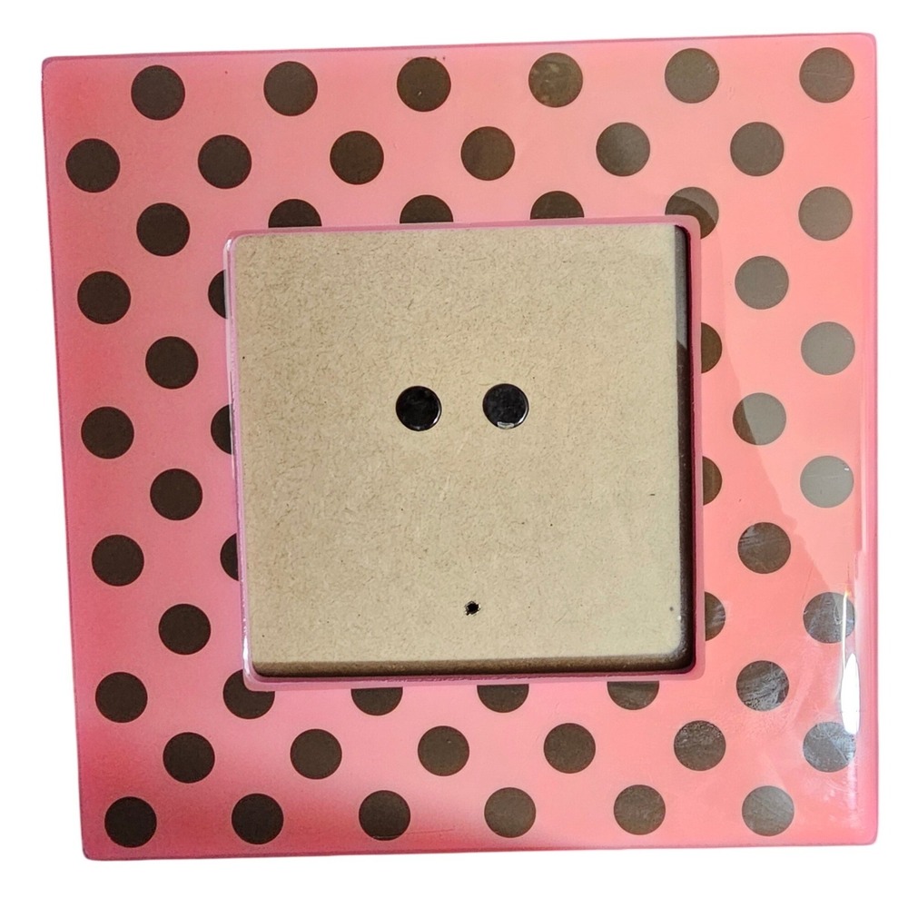 Pink & Gold Polka Dot Square 3.5x3.5 Picture Tabletop Glossy 6.5 Modern Decor
